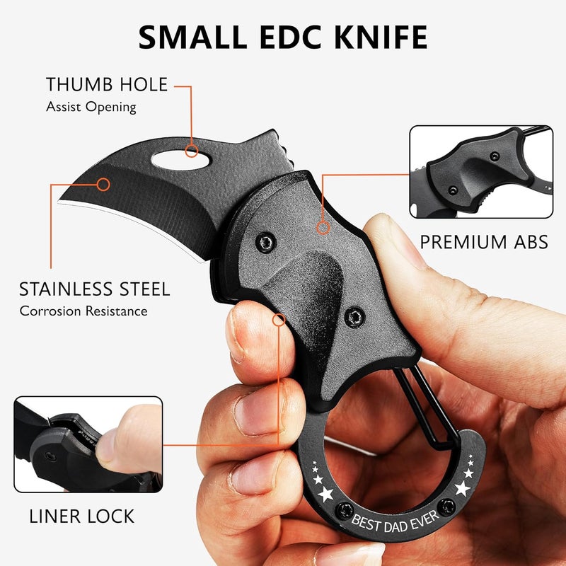 Valhalla BIRD Small Pocket Knife Gifts for Men, 1.3'' Mini Box Cutter EDC Gadgets, Cool Stocking Stuffers Birthday & Christmas Gift for Him (Best Dad Ever) - Image 3